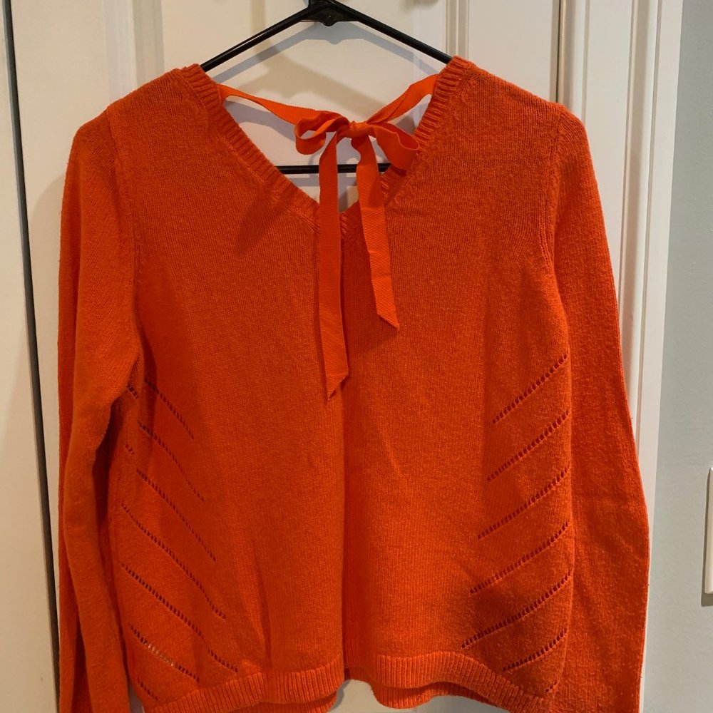 Red/Orange Sweater with cut out detail Anthropologie